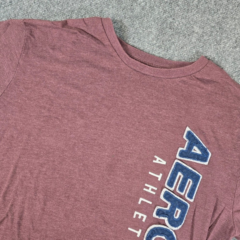 Aeropostale Mens Athletic Div Aero NYC Graphic T Shirt‎ Size L Maroon